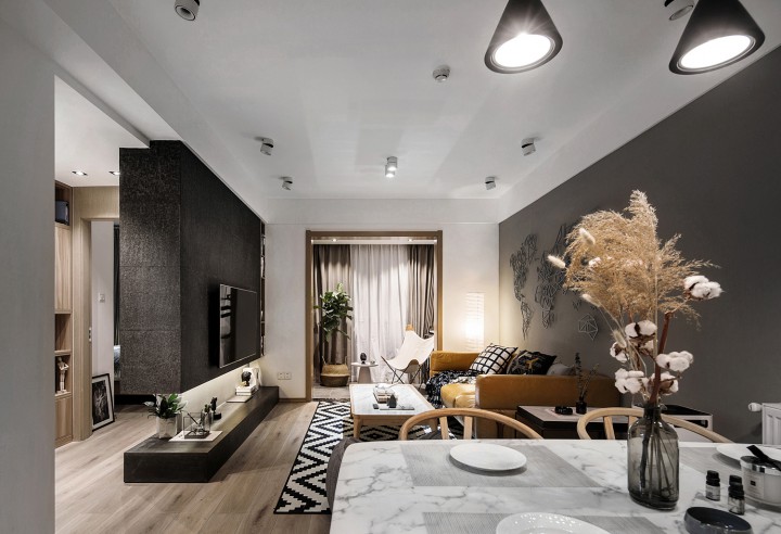 上海装修案例现代风格装修效果，充满阳光味道的居室！