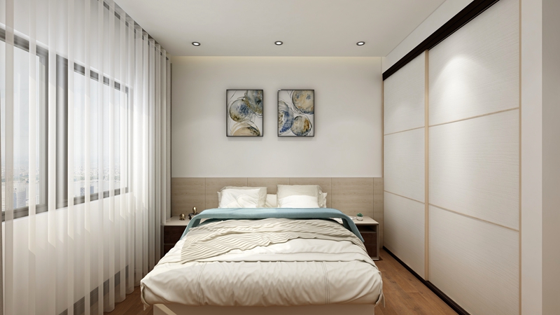 110㎡现代风格公寓装修效果图，充满阳光味道的暖色调！