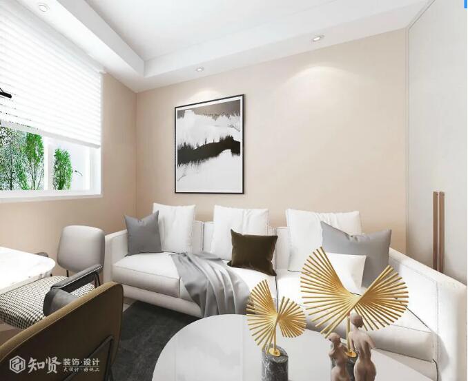 上海浦东《星河湾》87㎡现代简约风格 温润的色调、阳台包进卧室，太赞了。#装修设计##装修风格#