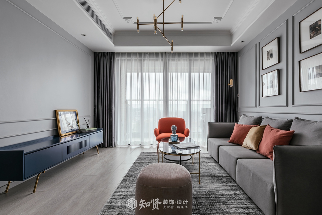 上海《枫庭丽苑》120㎡三室--现代风格室内装修效果图--上海宝山装修
