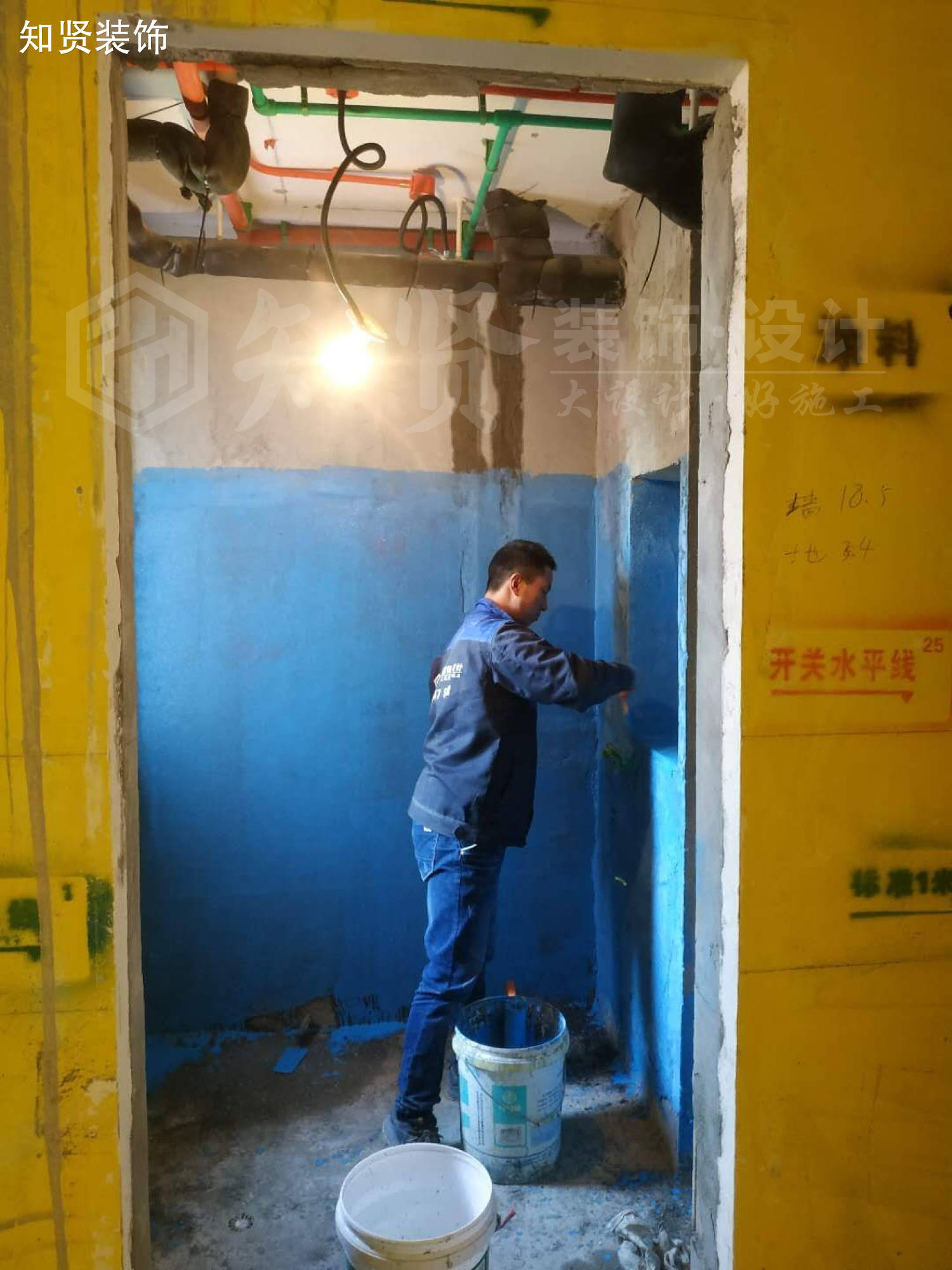 【围观工地】走进知贤装饰在建工地，用心承诺只为客户满意。#装修设计##上海室内装修#