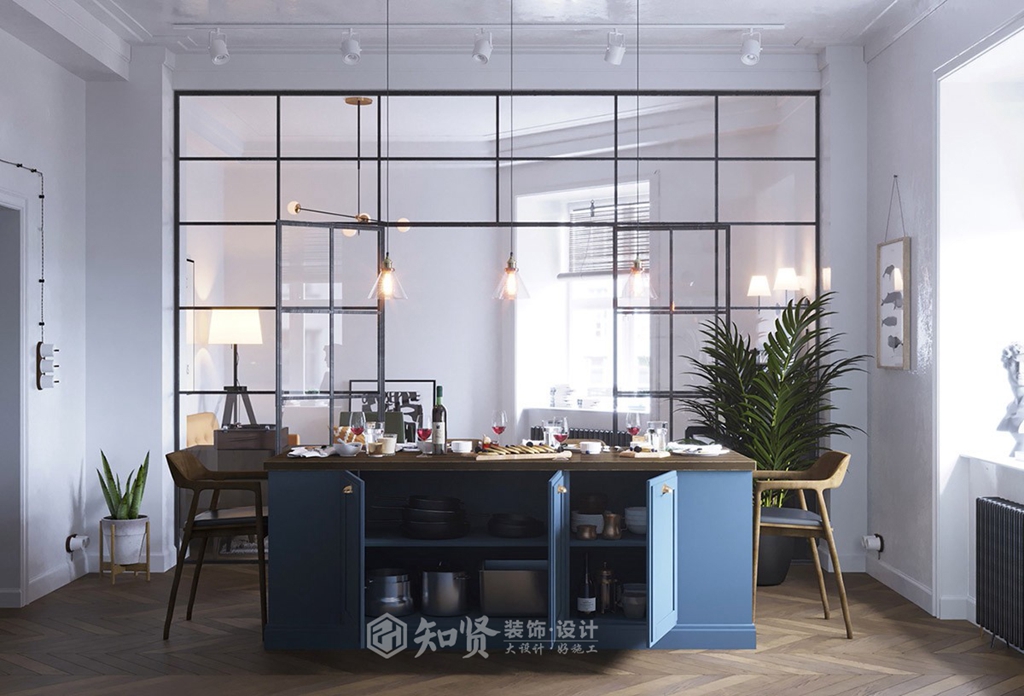 80㎡现代风格 简单、纯粹 厨房的色调太赞！#上海普陀区装修##装修设计#
